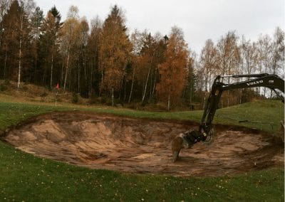 Bunker på hål 12 Tjörns golfklubb